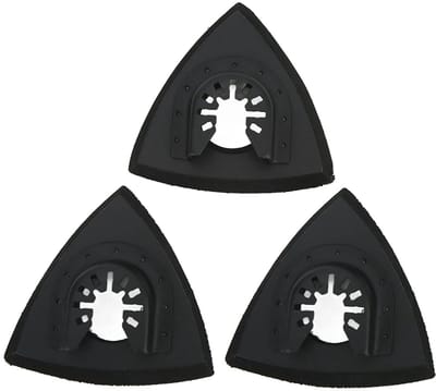 Allecto - 3Pcs Oscillerende Multitool Schuurpad Set - Driehoekige Zelfklevende Schuurdiscs - Perfect voor Houtbewerking - Geschikt voor Multitools ...
