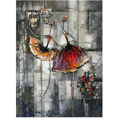 Peinture diamant mosaïque 5d, point de croix, broderie abstraite ballerine femme 20X30CM black
