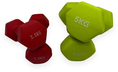 padisport - Dumbell Neopreen set 2,5 en 5 - gewichten set halters - mix - Gewichten 2,5 kg - dumbellset - halterset - gewichtjes set 2,5 gewichten set 5 kg
