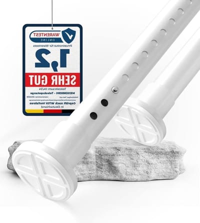 Douchegordijnstang 160-210 cm diameter 32 mm wit - klembare roestvrije gordijnroede - uittrekbaar telescoopstang - douchestang en kledingstang - garderobe en douche