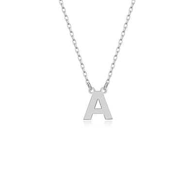 Letter A Initial Ketting Zilver (925 sterling) Trendy Minimalistisch Combi Bedel Zilverkleurig Dames Meisje | Cadeau Voor Vrouw