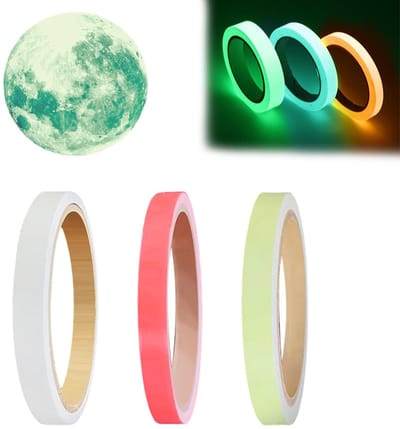 Dailygoods- Glow in the Dark Tape - 3 Stuks - Zelfklevende Luminous Tape - Decoratieve Lichtband - Waarschuwings Tape - PVC Materiaal - 1cm x 500cm