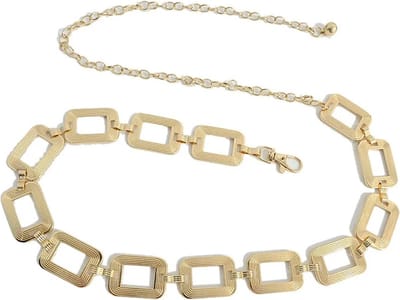 WiseGoods Luxe Blokken Tailleriem Dames - Damesriem - Riem Vrouw - Riemen Vrouwen - Dameskleding - Kleding Accessoires - Goud