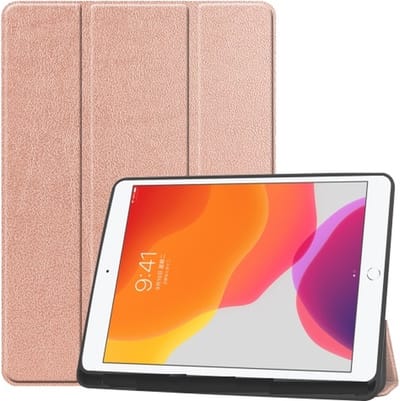 Hoesje Geschikt voor Apple iPad air/air 2013 magnetische Wallet case /flipcase stand voor ipad air 5/ hardcover achterzijde/ smart cover kleur Goud