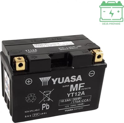 Batterie SLA Yuasa pour Moto Suzuki 650 Sv S 1999 à 2002 YT12A-BS / YT12A / 12V 10.5Ah Neuf