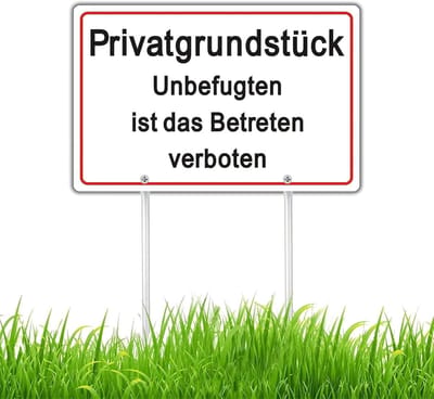 Parkeerverbod Bord - Privéterrein - Toegang Reguleren - Reflecterend Aluminium - 30x20cm - Wit