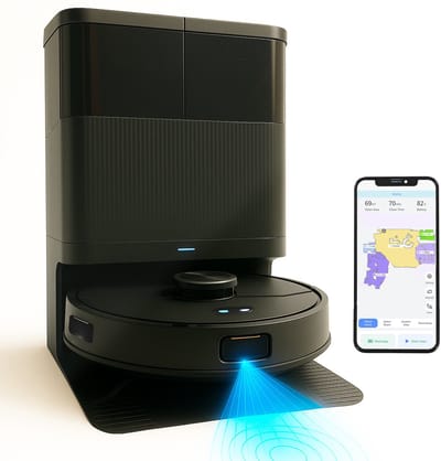 SwayTosh Nobilenta V2 – Robotstofzuiger Met Dweilfunctie – 10.000Pa – 2025 – AI Intelligence – Zelfreinigend Station & Auto-Dweilpad Reiniging – Drempels Tot 3 Cm – Volledig Beheer Via App – Robotstofzuiger Met Laadstation
