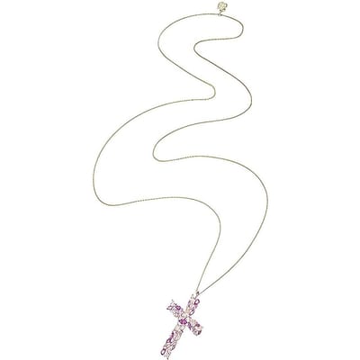 Swarovski Magda Fashion Veelzijdige Kruis Goudkleurig Gecoat Kristallen Ketting Dames ketting 5430885 Rose Gold,F white