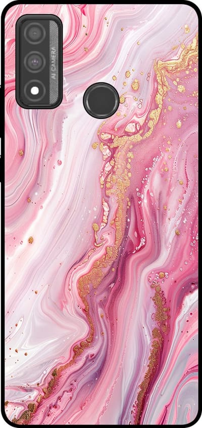 Smartphonica Telefoonhoesje Geschikt voor Huawei P Smart (2020) met marmer opdruk - TPU backcover case marble design - Roze geschikt voor Huawei P Smart (2020)