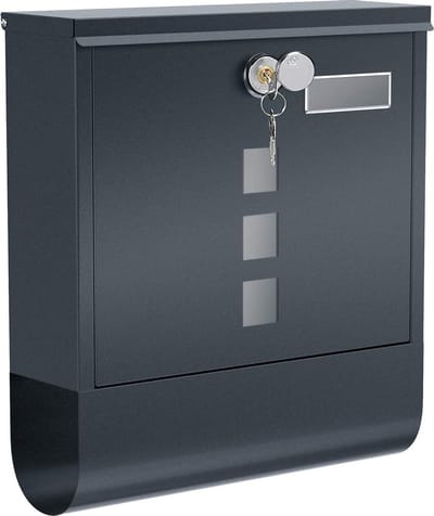 MuCasa® Brievenbus | Wandgemonteerd | Brieven bus met slot | Ruimte voor huisnummer en naamplaat | Antraciet
