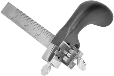 Dailygoods- Leerstripsnijder Professioneel - Aluminium Handvat - Snijden van Leren Strips tot 10 cm - Duurzaam Gereedschap - Comfortabel in Gebruik - Gepolijste Kop - Riemsnijder