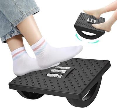 SnelShoppen - Comfortabele voetensteun voor op het bureau met ergonomisch kunststof kussen en massagepunten voor ultiem kantoorcomfort