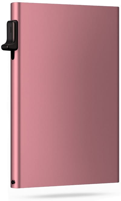 MoodLux Pasjeshouder - Uitschuifbaar - RFID kaarthouder - Aluminium - Anti-Skim - Mannen en Vrouwen - 8 pasjes - Plakstrip - Rose Roze
