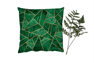 Sierkussens - Kussentjes Woonkamer - 40x40 cm - Smaragd - Goud - Abstract - Patronen