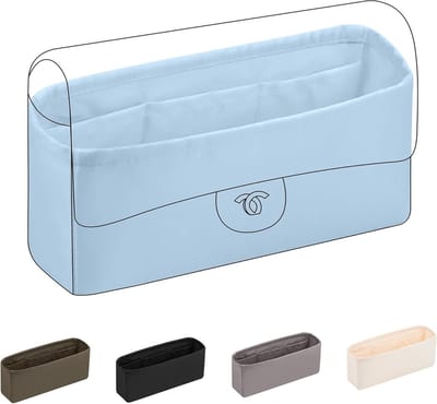 Silk Bag Organiser Insert voor Handtassen, Luxe Handtas Organizer, Perfecte Pasvorm en Stijlvolle Opbergoplossing (Celeste, Medium 25)