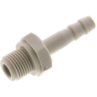 G 1/8'' Buitendraad x 4mm Polypropylene (PP) Slangpilaar 10 Bar