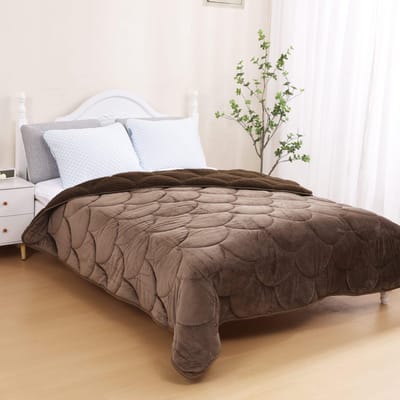 Velvet Sherpa Comfort Dekbed - 140x200 cm - Coffee Brown - All Year