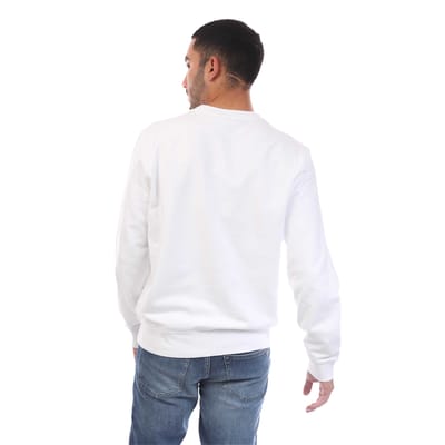 Lacoste Heren Fleece Sweatshirt met ronde hals (Wit)