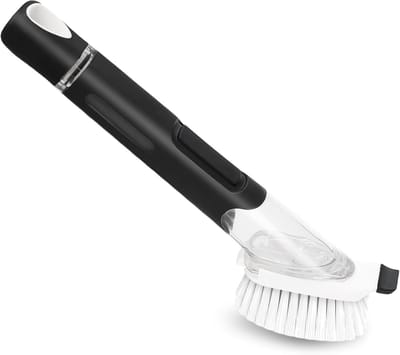 Efficiënte afwasborstel met vloeistofdispenser voor potten, pannen en gootsteenreiniging in de keuken