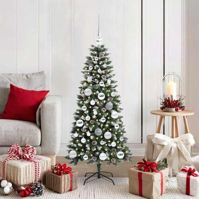 vidaXL - Kunstkerstboom - Groen - 120 - cm - PVC - en - Plastic - en - Staal