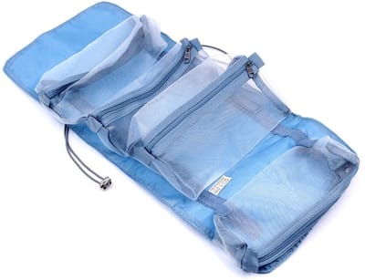 Dailygoods- Toilettas 4-in-1 afneembaar - Opvouwbare Make-up Tas - Grote Capaciteit - Reisorganisator - Mesh/Nylon - 23 x 54,5 cm - Cosmetica Organizer