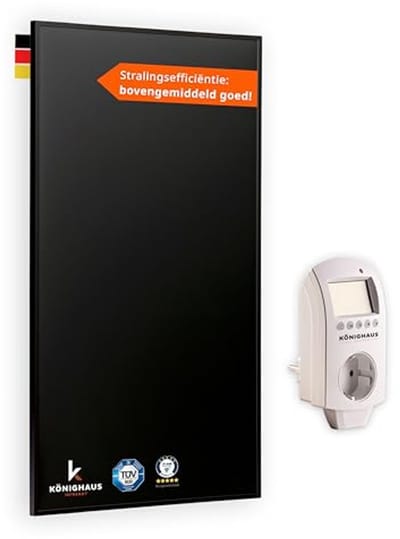 Infrarood verwarming - 1000 Watt met slimme thermostaat en app (iOS/Android) - TÜV SÜD + 5 jaar garantie