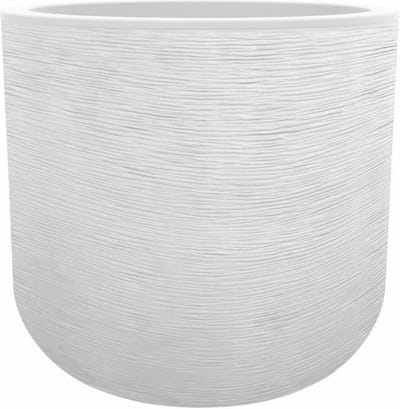 EDA Bloempot / plantenpot Graphit - rond - kunststof - creme wit - D39 x H37 cm - binnen en buiten
