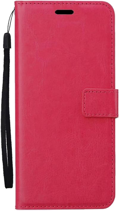 Hoes - Met Pasjeshouder - Geschikt voor Samsung Galaxy A57 - Luxe Bookcase Portemonee - Flip Case - Kunstleer Book Case - Flipcase - Book Cover - Walletcase - PortemonneeHoes - Donkerroze