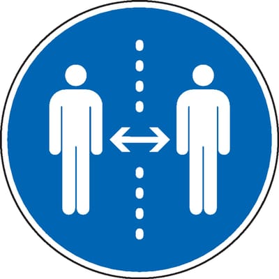 Afstand houden verplicht sticker 150 mm