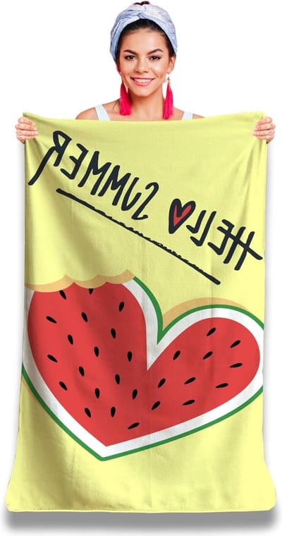 Personaliseerbare Strandhanddoek Microvezel - Zomerse Boodschap - Absorberend & Sneldrogend - 160 x 80 cm - Cadeau voor Dames, Heren, en Jongeren