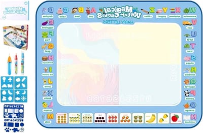 Water Tekenmat - Herbruikbaar Bord - Creatief Spelen - Zelfuitwissend Systeem - 80x60 cm - Fruit Alfabet