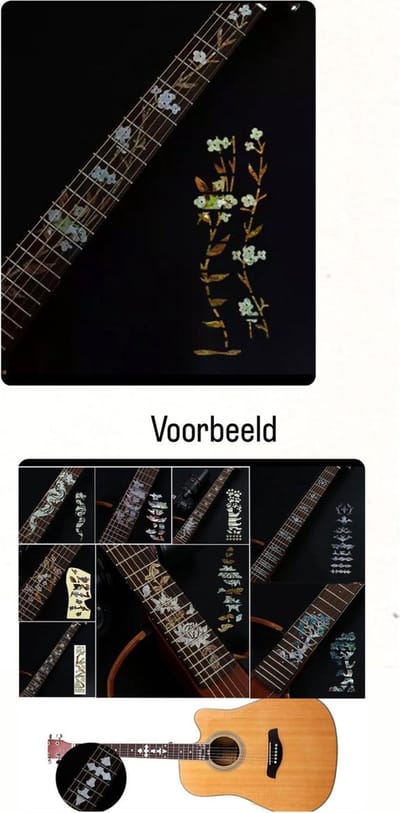 Akyol - Gitaar fretboard sticker – sticker draak - Gitaar versiering - sticker chroom - personaliseer je gitaar – sticker - stickertje