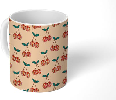 Mok - Koffiemok - Retro - Disco - Kers - Multi - Mokken - 350 ML - Beker - Koffiemokken - Theemok