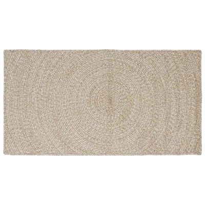 vidaXL - Gebied - Tapijt - Natuurlijk - en - Wit - 80 - x - 150 - cm - Jute