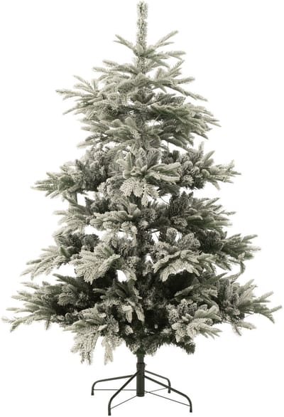 J-Line kerstboom 270 Led Besneeuwd - kunststof - groen/wit