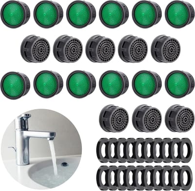 20pcs Faucet Aerators Vervangingsonderdelen met Gasket - Faucet Strainer - Flow Limiter Filter - Aerator - Mixing Nozzle - Aerator voor Badkamer of Keuken