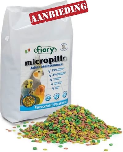 Fiory Micropills Adult Maintenance PARAKEET 1,4kg - Parkietenvoer - Vogelvoer