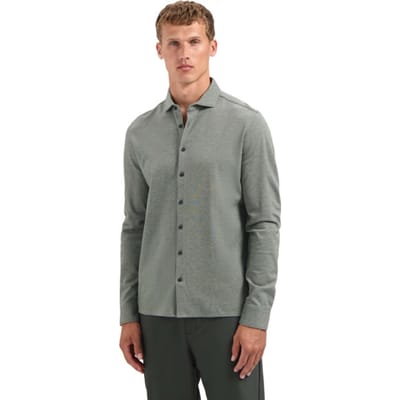 No Excess Shirt Jersey Melange Stretch Dark Green Größe: S | Business hemden Outlet | Herren | Grün