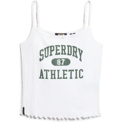 Superdry - Athletic Essentials pointelle camitop met print - Dames - Vesten