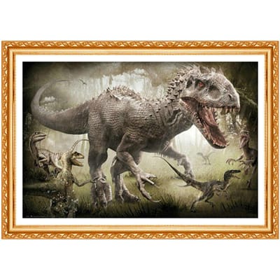 Peinture diamant thème «animaux dinosaures», perceuse ronde complète 5D, à faire soi-même, broderie 3D, point de croix, décor 20X30CM beige