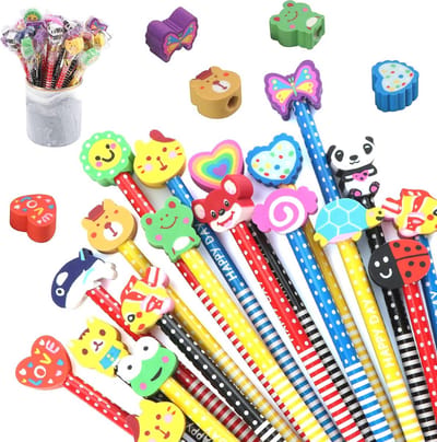 Houten Potloden met Gum - 50 Stuks HB Hardheid voor Kinderen en Creatief Gebruik