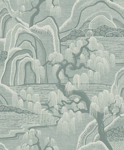 Boråstapeter Vliesbehang 3131 - Eastern Simplicity - Japandi Groen - 53cm x 10.05m