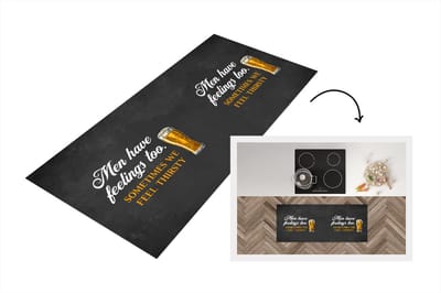 Keukenloper - Loper keuken - Bier - Humor - Spreuken - Cadeau man - 120x50 cm - Keukenloper vinyl