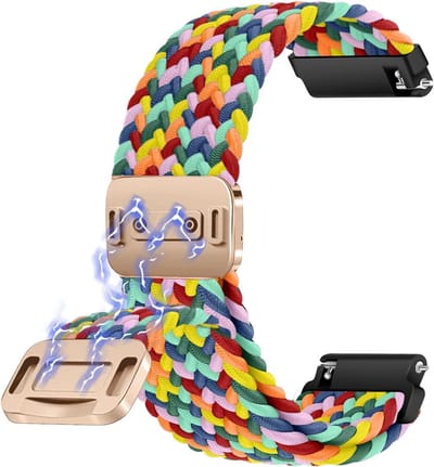 Verstelbare Magnetische Horlogeband van Zacht Nylon, Vervangende Armband voor 20mm en 22mm Horloges, Perfecte Pasvorm en Comfortabele Draagervaring