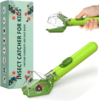 Diervriendelijke Insectenvanger met Lang Handvat - Wespenvanger en Muggenvanger zonder Gif - Ecologische Ongediertebestrijding voor Binnen en Buiten - Handige Huis en Tuin Gadget - Groen