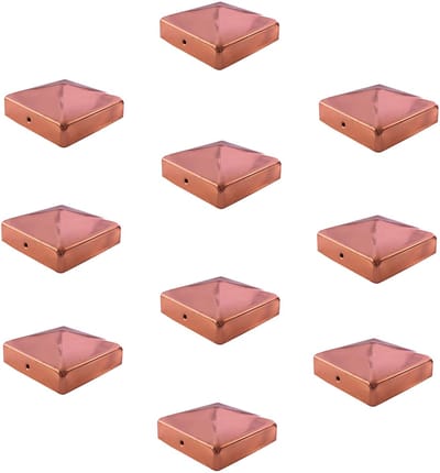 TRUTZHOLM - Paalkap Koper - 121 mm - Piramide - Afdekkap voor Palen 12x12 cm - Houtbescherming - 10 Stuks Set