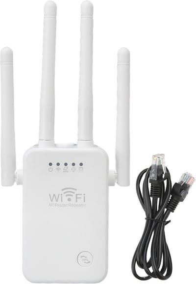 WiFi-extender met 4 Antennes en 3 Modi - Verbeter Je WiFi-signaal voor Thuis, Appartement of Kantoor