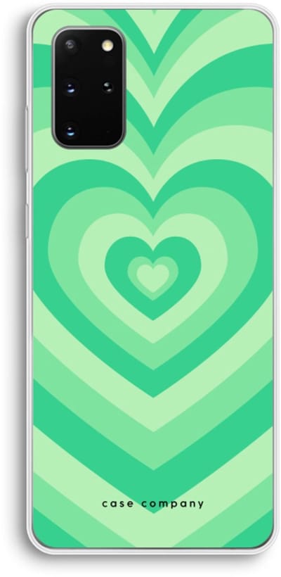 Case Company® - Hoesje geschikt voor Samsung Galaxy S20 Plus hoesje - Hart Groen - Soft Cover Telefoonhoesje - Bescherming aan alle Kanten en Schermrand