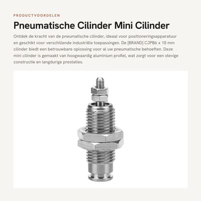 Dailygoods- Pneumatische Cilinder CJPB6 x 10 mm - Enkele Mini-Naaldvorm - Positioneringsapparatuur - Maximale Werkdruk 0,7 MPA - Werkingsmodus Eenvoudige Actie - Inclusief 1 Cilinder