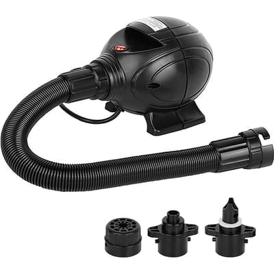 Dégonfleur portatif de gonfleur de pompe à air électrique de 800W avec 3 buses pour le matelas gonflable de lit d'air EU Plug black